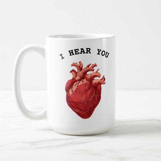 Caneca De Café cardiologista médico cardíaco cardiologia Eu Ouço  (Esquerda)