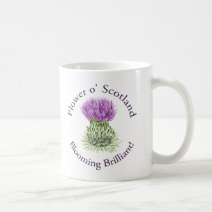Caneca De Café Cardo escocês brilhante de florescência
