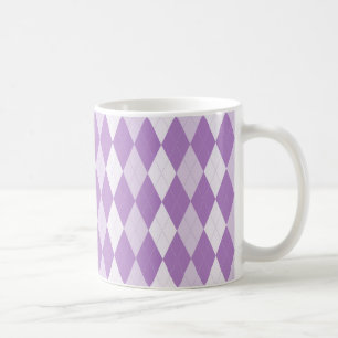 Caneca De Café Cardo Roxo Argyle Violeta Pálido Pequeno Diamante
