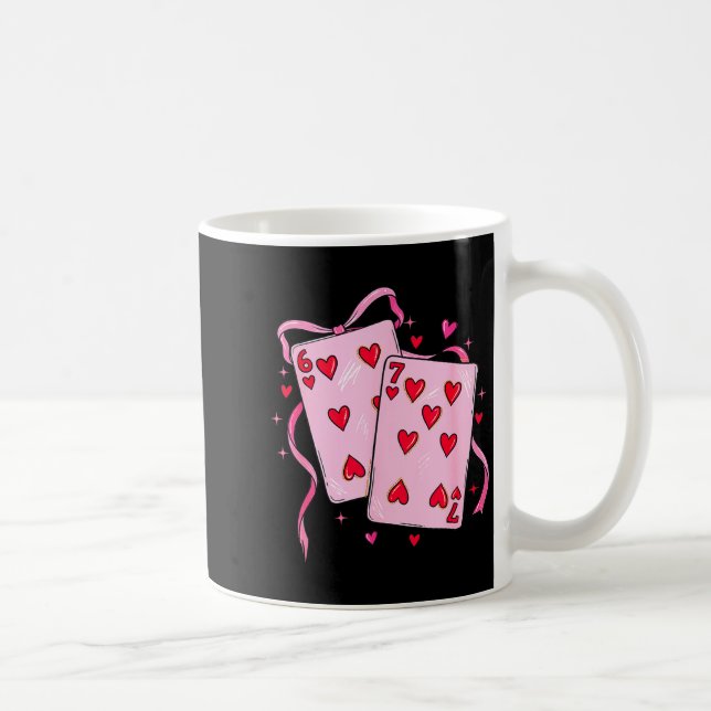 Caneca De Café Cards Valentine Meme 6 Coquette Bow Funny Gift Tee (Direita)