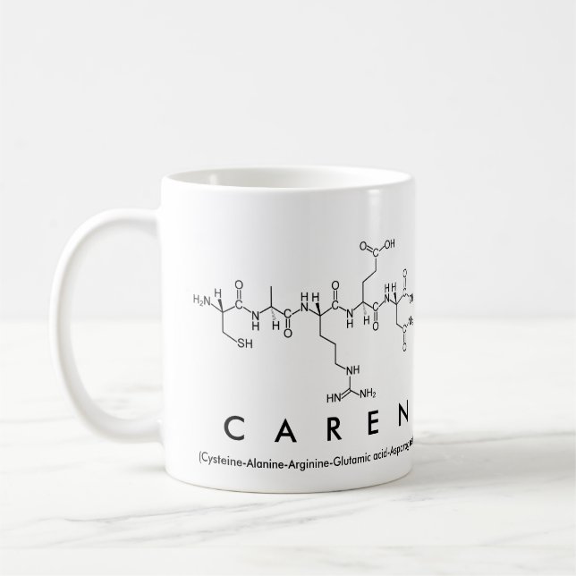 Caneca De Café Caren peptide name mug (Esquerda)