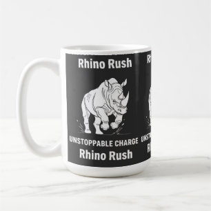 Caneca De Café Carga Irrefreável do Rhino Rush Minimalista BRANCO