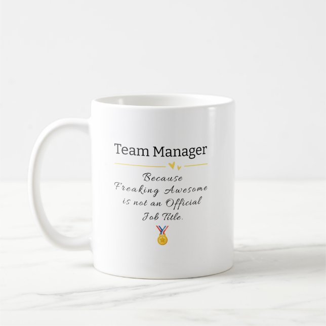 Caneca De Café Cargo Funny Team Manager Título Café Mug (Esquerda)