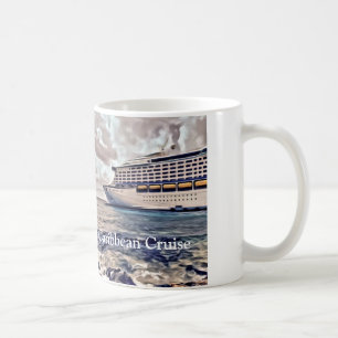 Caneca De Café Caribe Cruise - Tornozelo branco clássico de 11 oz