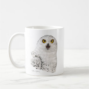 Caneca De Café Caricatura de Coruja da Neve
