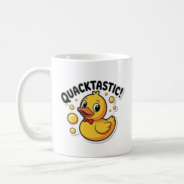 Caneca De Café Caricatura de Pato de Borracha Quacktasta (Esquerda)
