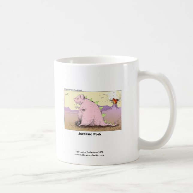 Caneca De Café Caricatura Hilariante de Pork Jurrasic (Direita)