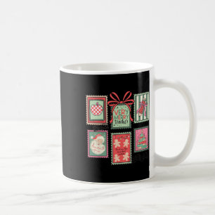 Caneca De Café Carimbos de Natal do Professor Papai Noel Vintage