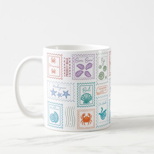 Caneca De Café Carimbos de viagem (Esquerda)