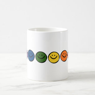 Caneca De Café Carinhas Sorridentes Arco-Íris