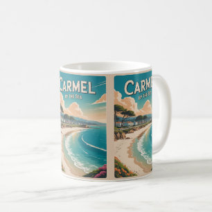 Caneca De Café Carmel pela costa pacifica da califórnia da praia