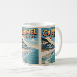 Caneca De Café Carmel pela costa pacifica da califórnia da praia