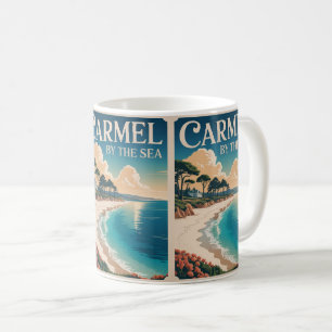 Caneca De Café Carmel pela costa pacifica da califórnia da praia
