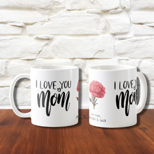 Caneca De Café Carnação Vermelha Eu Te Amo Mãe Floral
