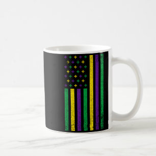 Caneca De Café Carnaval Americano Mardi Gras Bandeira Patriótica