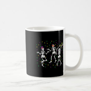 Caneca De Café Carnaval de Jester Skeleton dançando em Mardi Gras