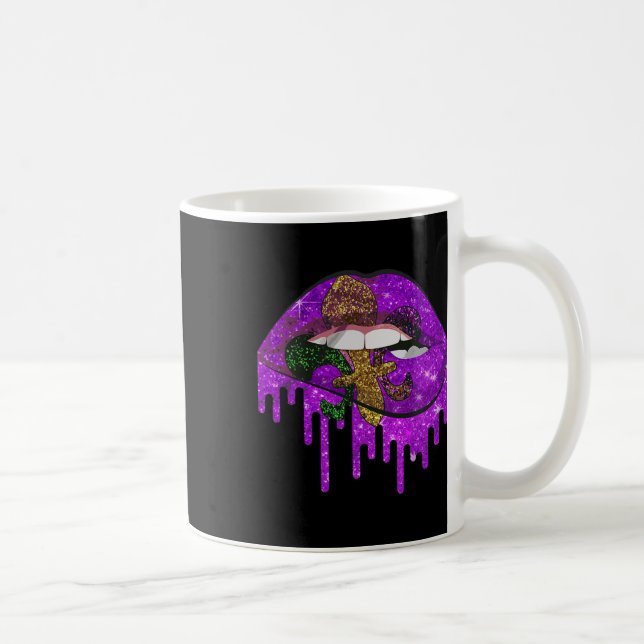 Caneca De Café Carnaval De Mardi Gras, Fécula Roxa E Dourada (Direita)