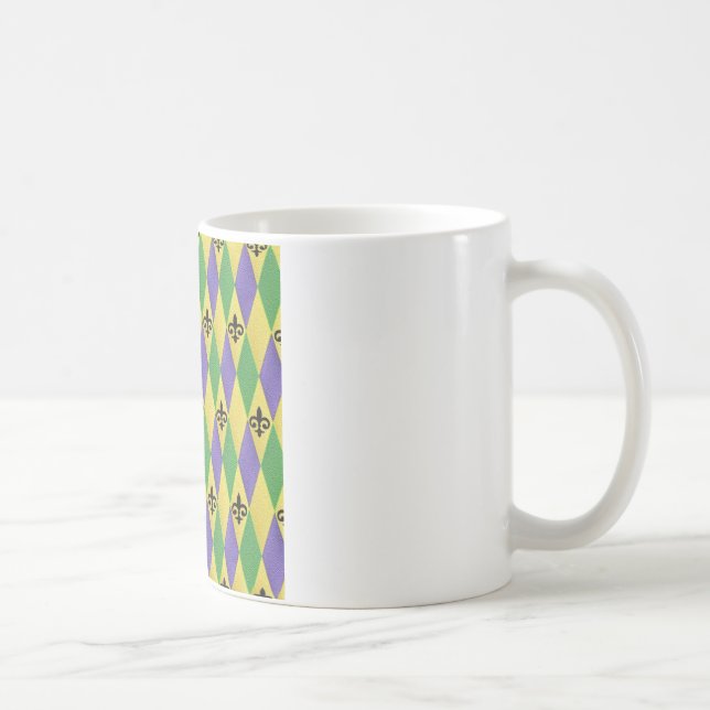 Caneca De Café Carnaval Harlequim Flor de Lis (Direita)