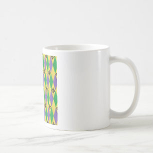 Caneca De Café Carnaval Harlequim Flor de Lis