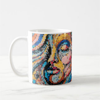 Caneca De Café Carnaval Retrato Pixel Art Coloré
