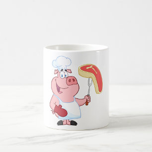 Caneca De Café Carne Cozinhar Suína