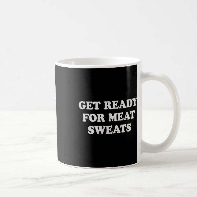 Caneca De Café Carne de Churrasco Engraçada Suando Grelhando  (Direita)