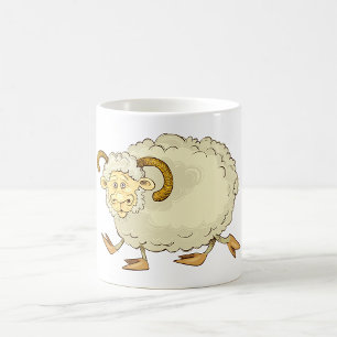 Caneca De Café Carneiro Surpreso Animal de Fazenda Engraçado