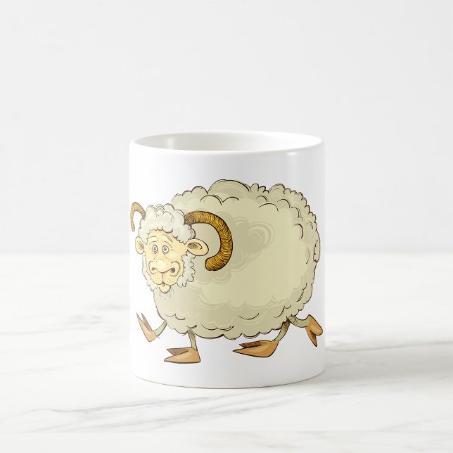 Caneca De Café Carneiro Surpreso Animal de Fazenda Engraçado (Criador carregado)