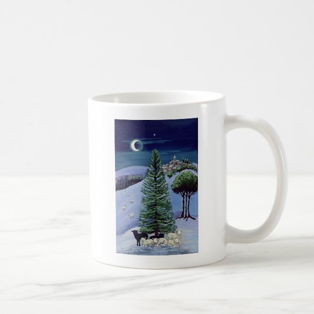 Caneca De Café Carneiros em uma paisagem do inverno (Direita)