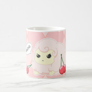 Caneca De Café Carneiros fiesty do rosa bonito do kawaii com