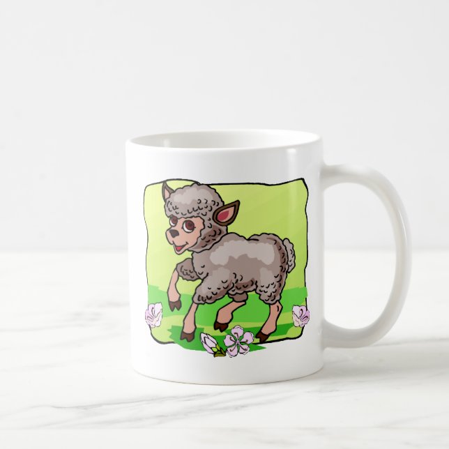 Caneca De Café Carneiros nas flores (Direita)
