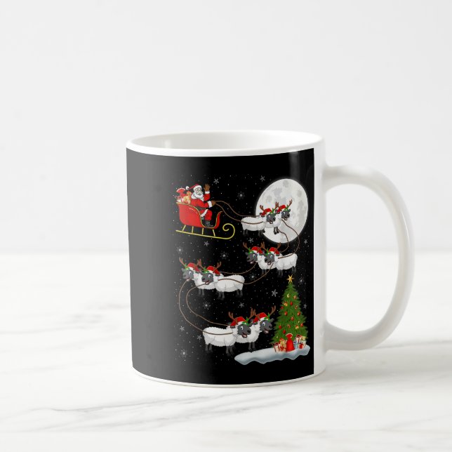 Caneca De Café Carneiros Papais noeis De Ovelhas Sleigh Voando En (Direita)