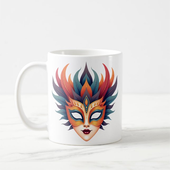 Caneca De Café Carnival Mask Artistic Coffee Mug (Esquerda)