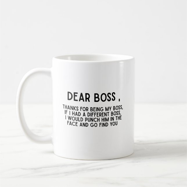 Caneca De Café Caro Chefe Engraçado Escritório (Esquerda)