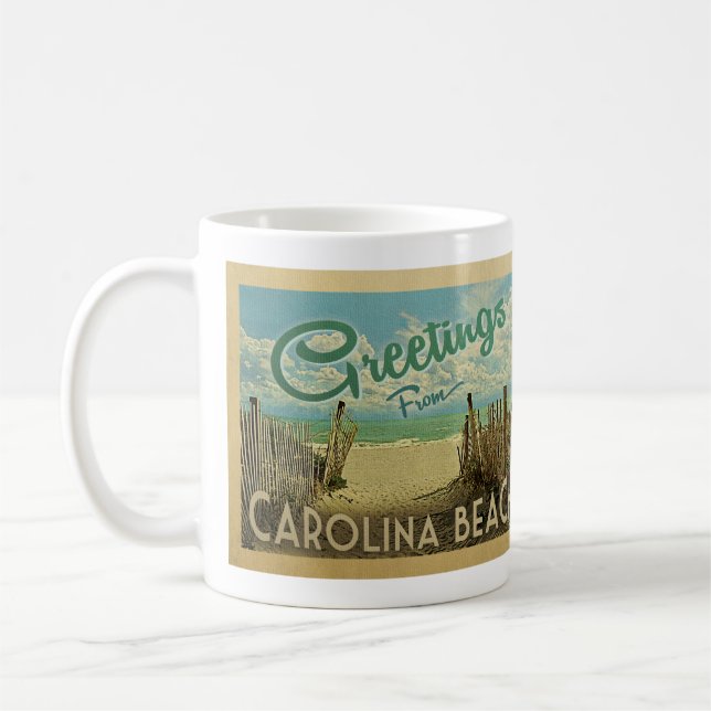 Caneca De Café Carolina Beach Viagens vintage (Esquerda)