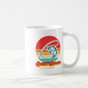 Caneca De Café Carolina do Norte Walleye Fish Retro Obx Outer Ban