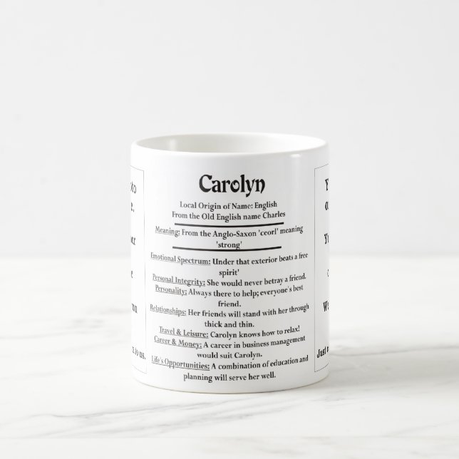 Caneca De Café Carolyn, a origem e o significado (Centro)