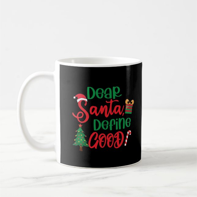 Caneca De Café Caros Papais noeis definem um bom Natal engraçado (Esquerda)