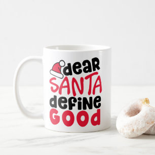 Caneca De Café Caros Papais noeis definem um bom Natal engraçado
