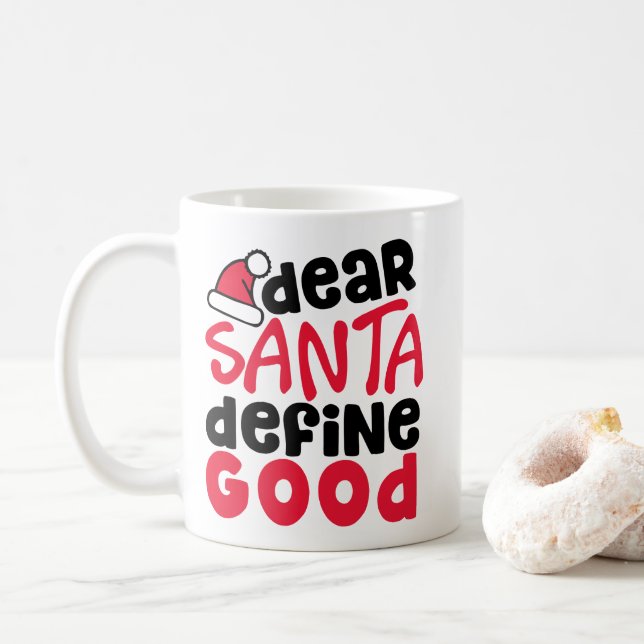 Caneca De Café Caros Papais noeis definem um bom Natal engraçado (Com Donut)