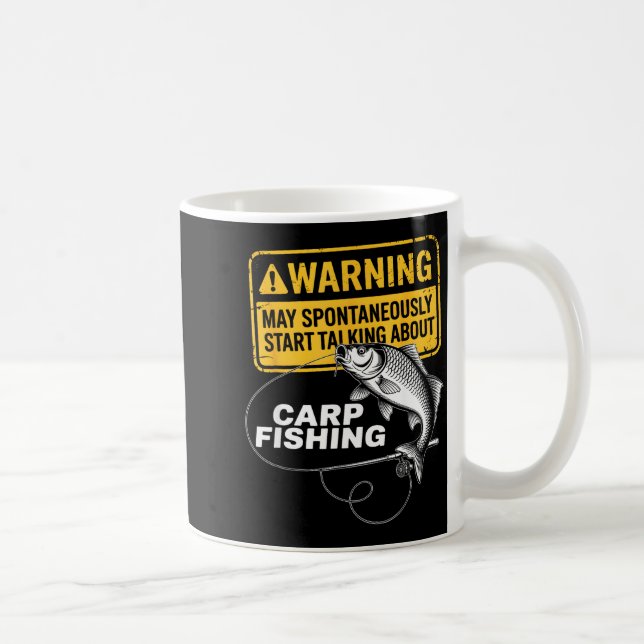 Caneca De Café Carp Fishing Design For Men Funny Catfish And Carp (Direita)