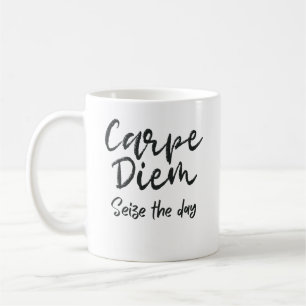 Caneca De Café Carpe Diem Dark Academia Tipografia Vintage