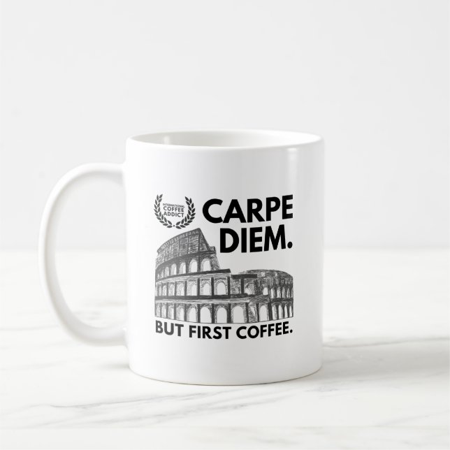 Caneca De Café Carpe Diem Mas Primeiro Café - Colosseum (Esquerda)