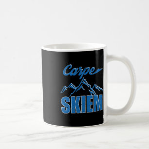 Caneca De Café Carpe Skiem Camisa Engraçada De Inverno Snowboard