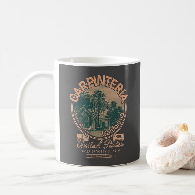 CANECA DE CAFÉ CARPINTERIA PAPAIS NOEIS BARBARA CALIFÓNIA (Com Donut)