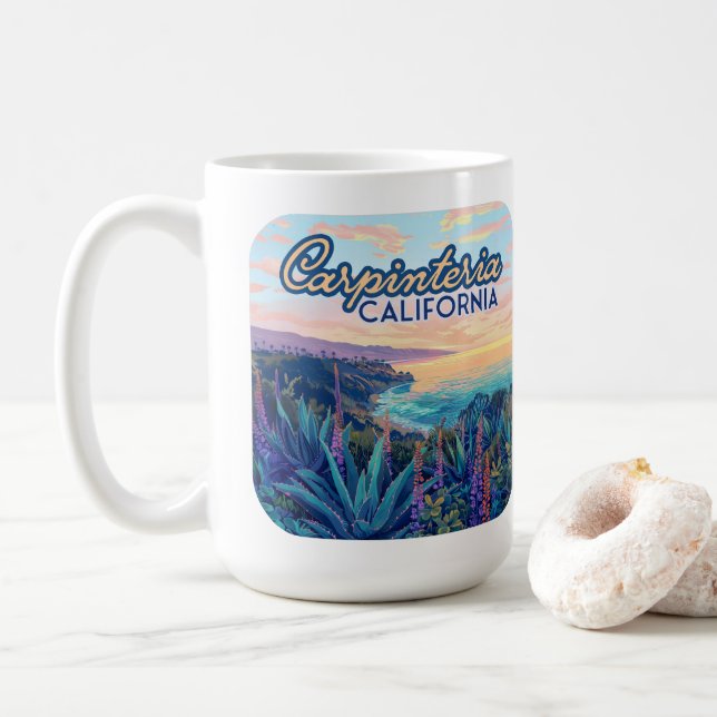 Caneca De Café Carpinteria Papais noeis California Barbara Ventur (Com Donut)