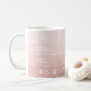 Caneca De Café CARREGAMENTO DE CAFÉ... ombre 100% rosa pálido caf