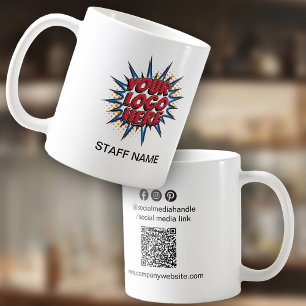 Caneca De Café Carregamento de logotipo, Nome do Funcionarios, Có