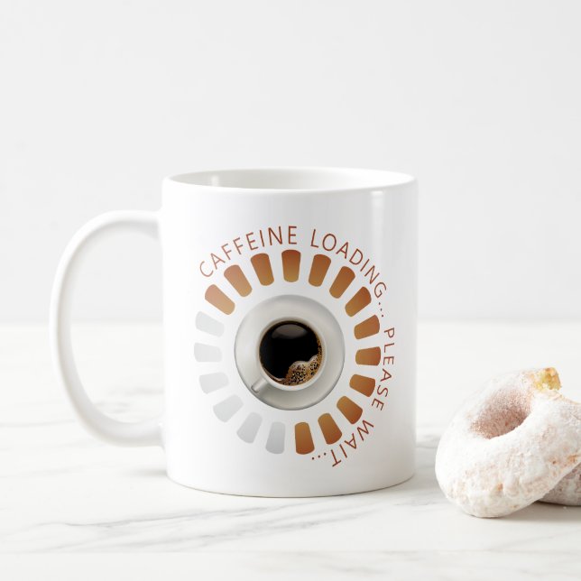 Caneca De Café Carregando cafeína (Com Donut)