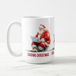 Caneca De Café Carregando Papai noel Engraçado de Natal